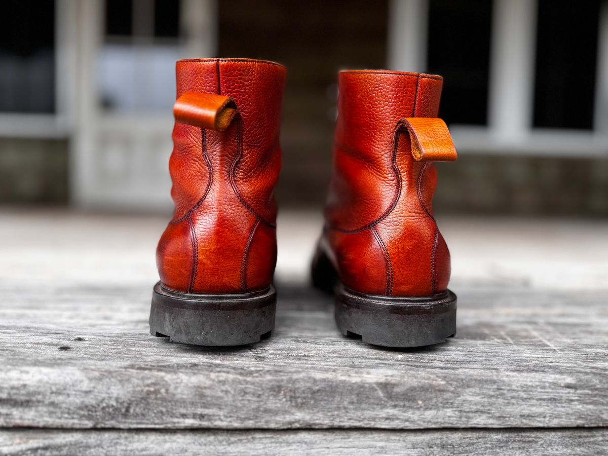 Photo by downunderthunder on November 5, 2023 of the Edward Green Galway in Rosewood Country Calf.