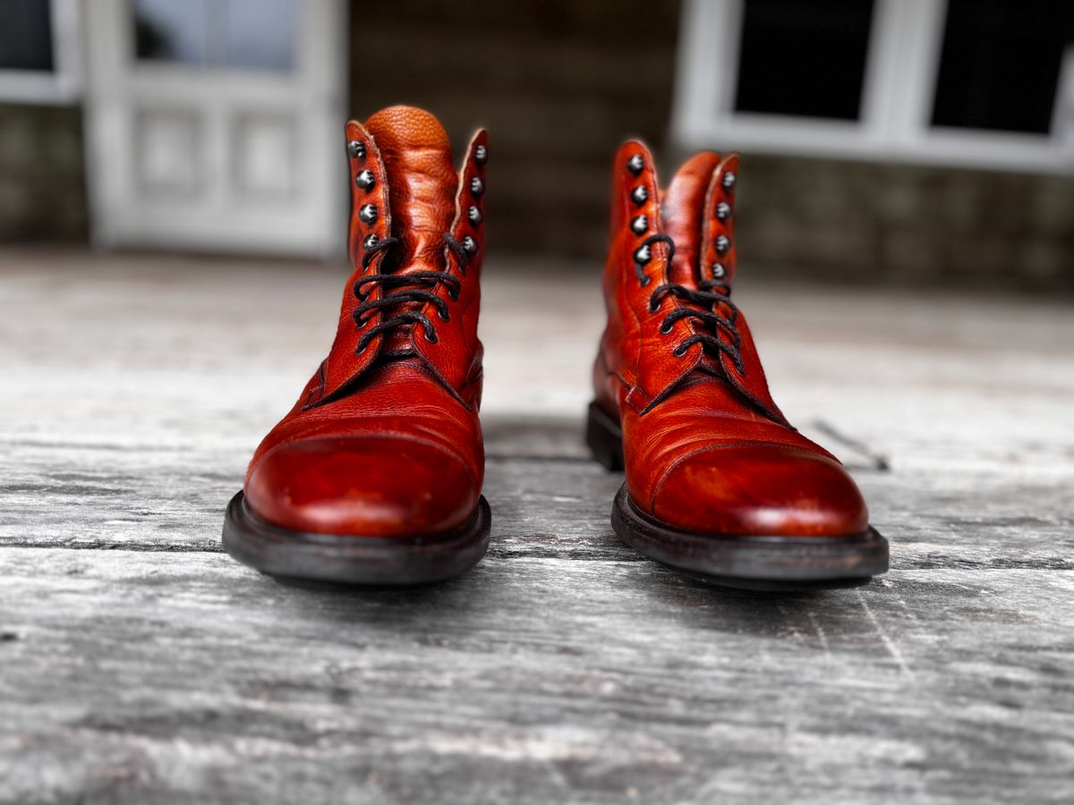 Photo by downunderthunder on November 5, 2023 of the Edward Green Galway in Rosewood Country Calf.