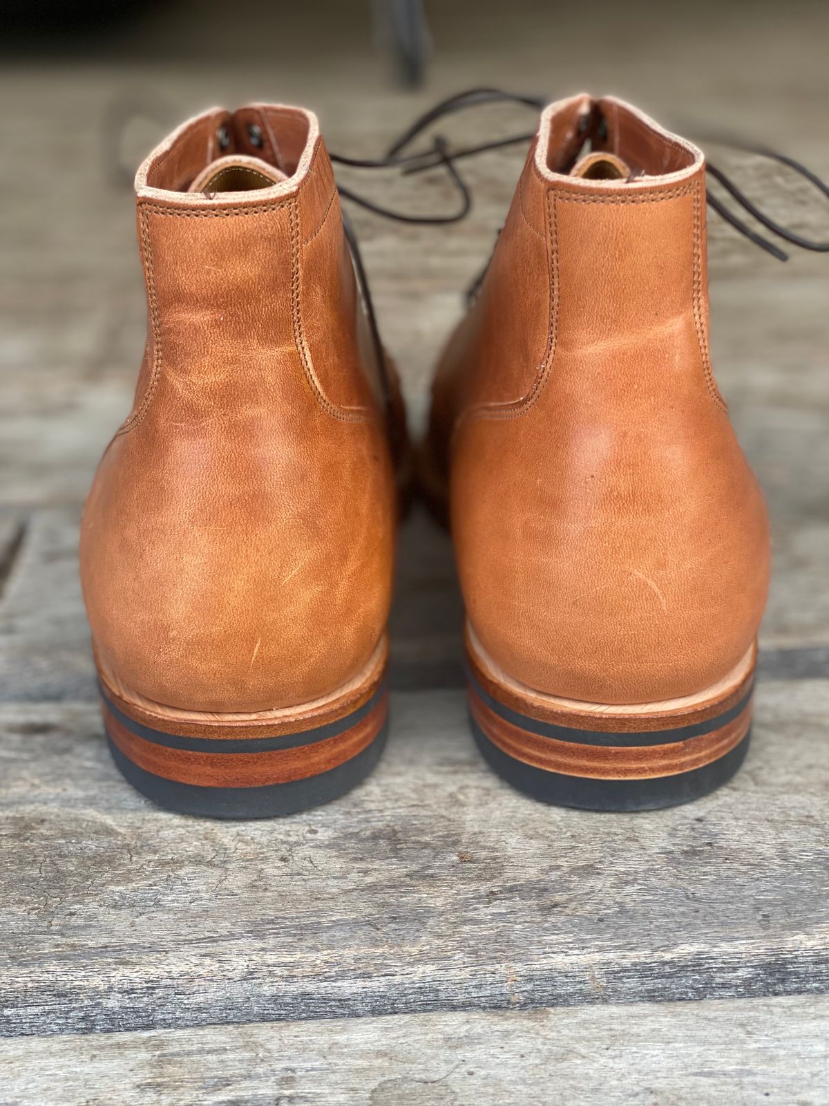 Photo by downunderthunder on October 1, 2022 of the Viberg Service Boot in Horween Natural Dublin.