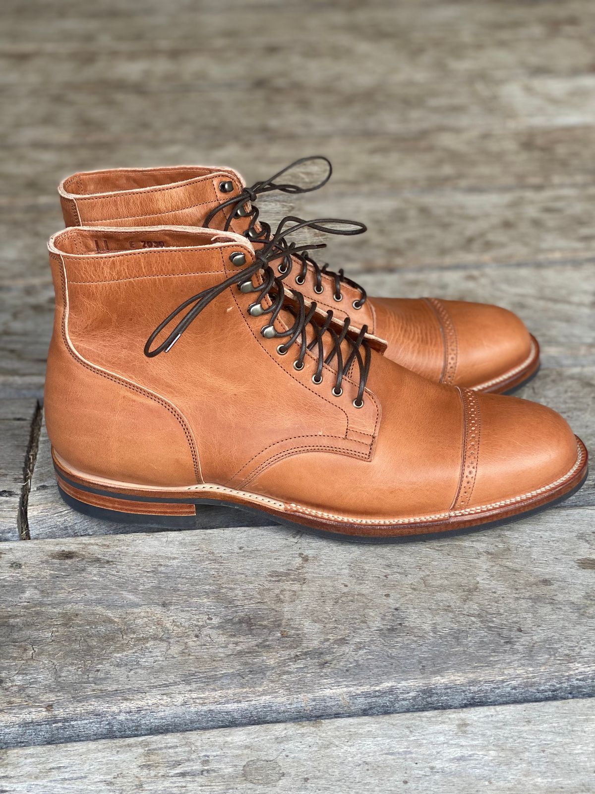 Photo by downunderthunder on October 1, 2022 of the Viberg Service Boot in Horween Natural Dublin.