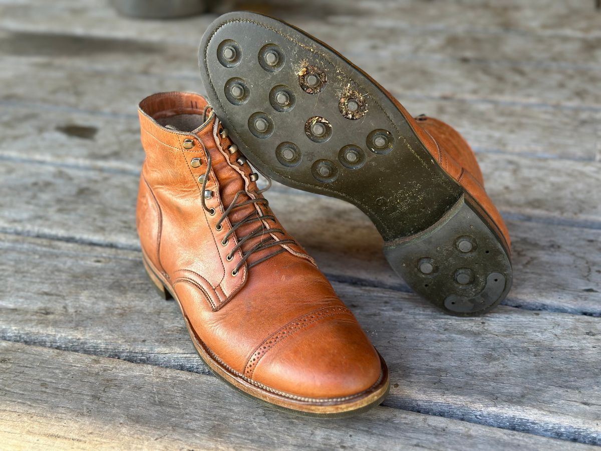 Photo by downunderthunder on November 5, 2022 of the Viberg Service Boot in Horween Natural Dublin.