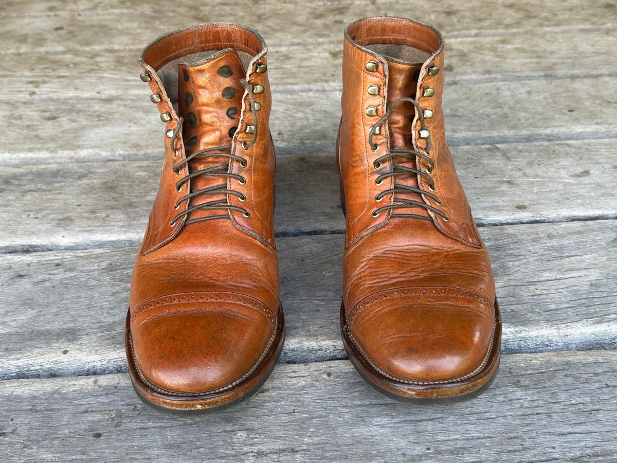 Photo by downunderthunder on December 5, 2022 of the Viberg Service Boot in Horween Natural Dublin.