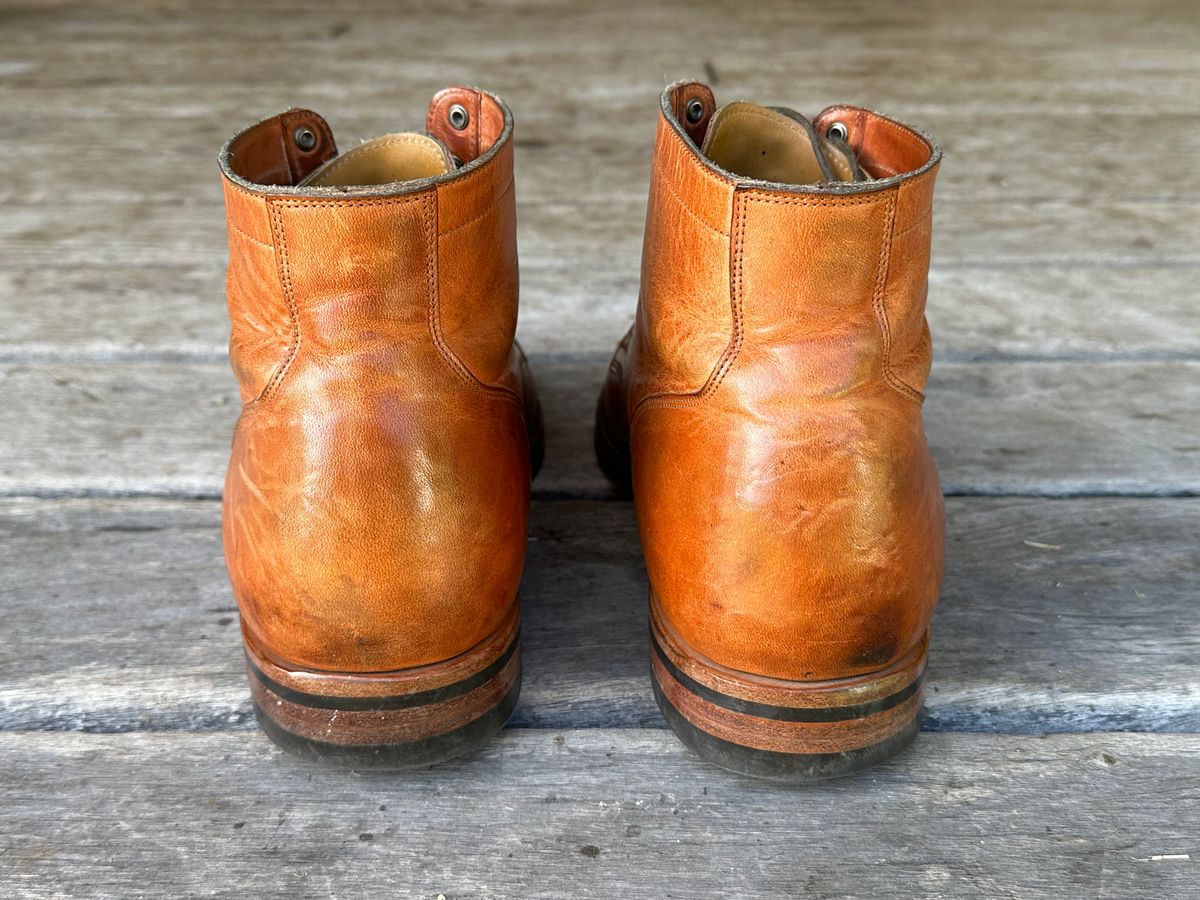 Photo by downunderthunder on January 1, 2023 of the Viberg Service Boot in Horween Natural Dublin.