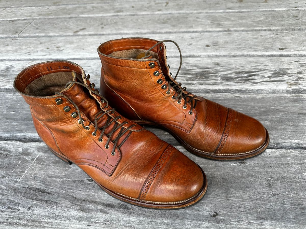 Photo by downunderthunder on February 5, 2023 of the Viberg Service Boot in Horween Natural Dublin.