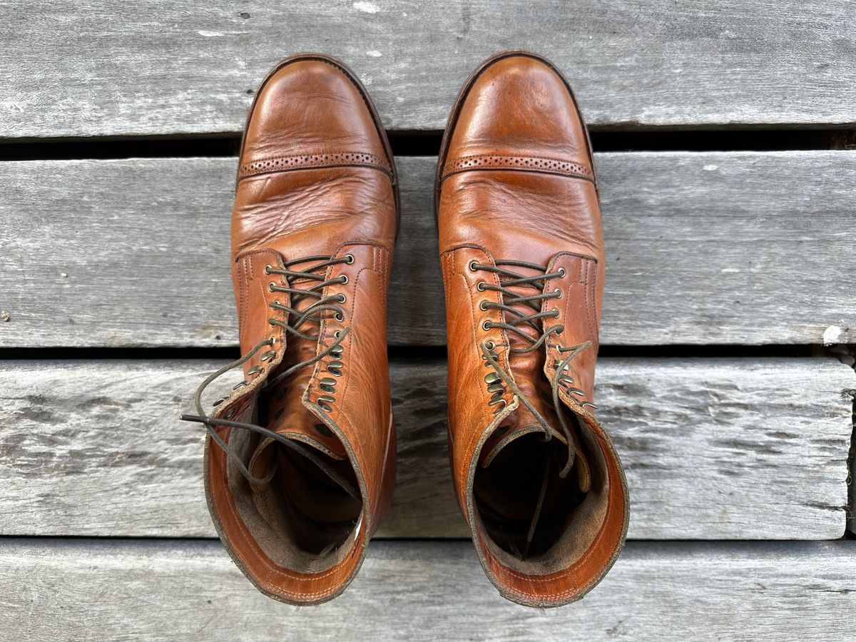 Photo by downunderthunder on February 5, 2023 of the Viberg Service Boot in Horween Natural Dublin.