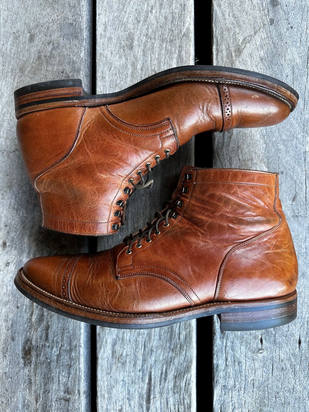 Photo by downunderthunder on March 5, 2023 of the Viberg Service Boot in Horween Natural Dublin.