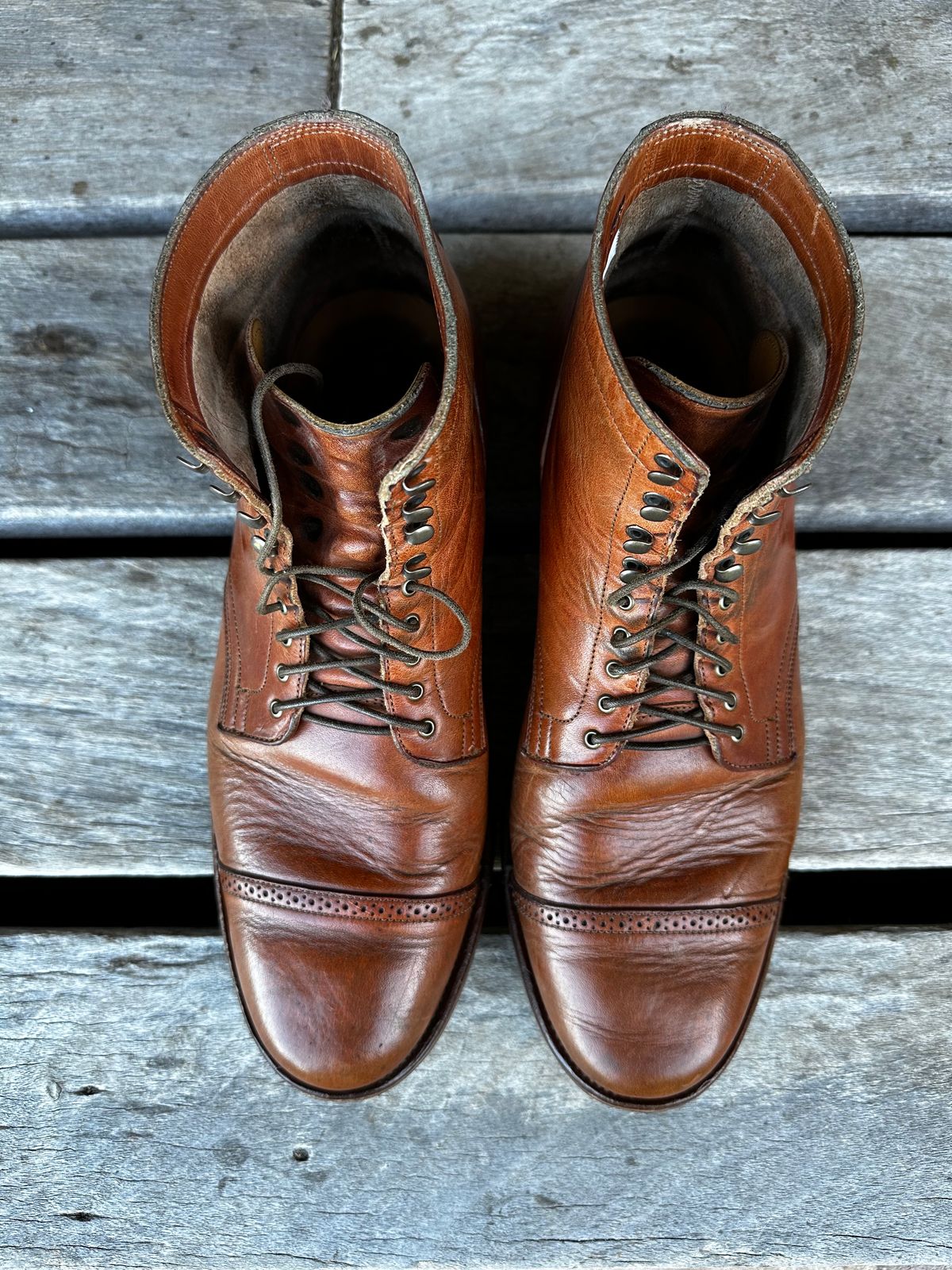 Photo by downunderthunder on March 5, 2023 of the Viberg Service Boot in Horween Natural Dublin.