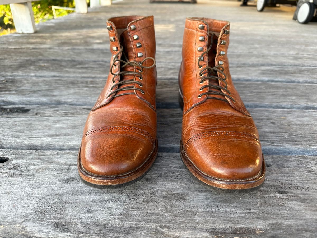 Photo by downunderthunder on April 5, 2023 of the Viberg Service Boot in Horween Natural Dublin.