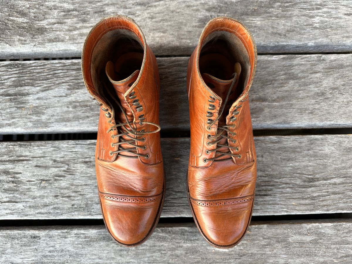 Photo by downunderthunder on April 5, 2023 of the Viberg Service Boot in Horween Natural Dublin.