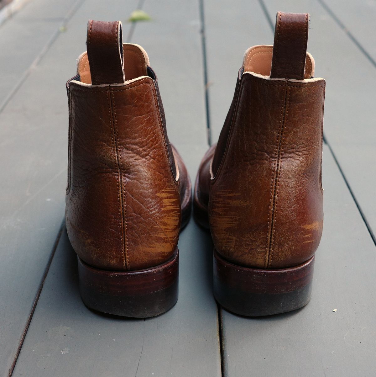 Photo by ath on March 6, 2023 of the Benzein The Seventh Chelsea Boot in Shinki Brown Oiled Horsebutt.