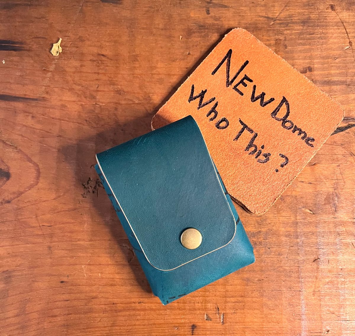 Photo by raw_indighoul on October 1, 2025 of the Neilson Leather Co Stitchless Wallet in Horween Navy Shell Cordovan.