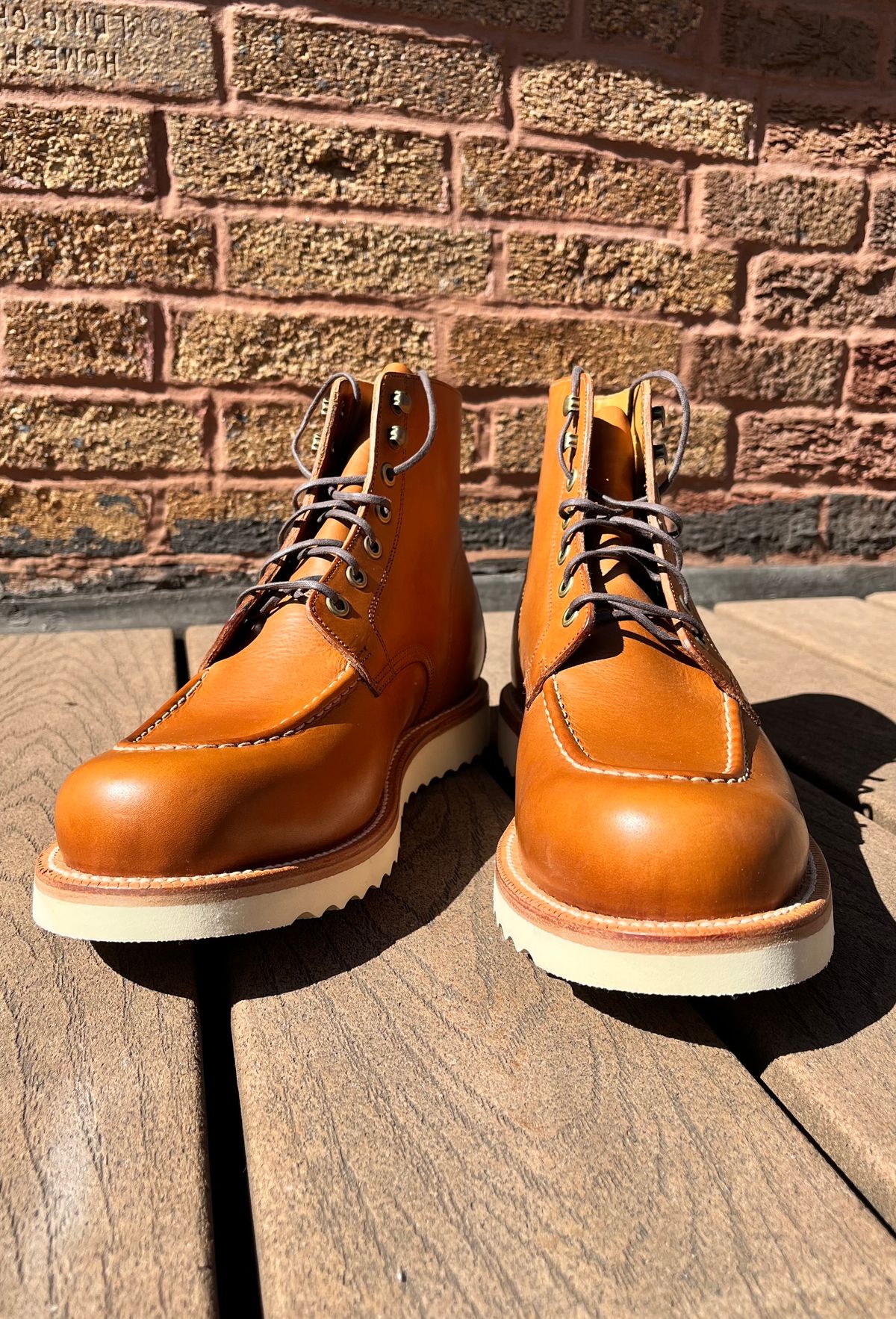 Photo by raw_indighoul on October 1, 2023 of the Grant Stone Brass Boot in Badalassi Carlo Saddle Tan Minerva.