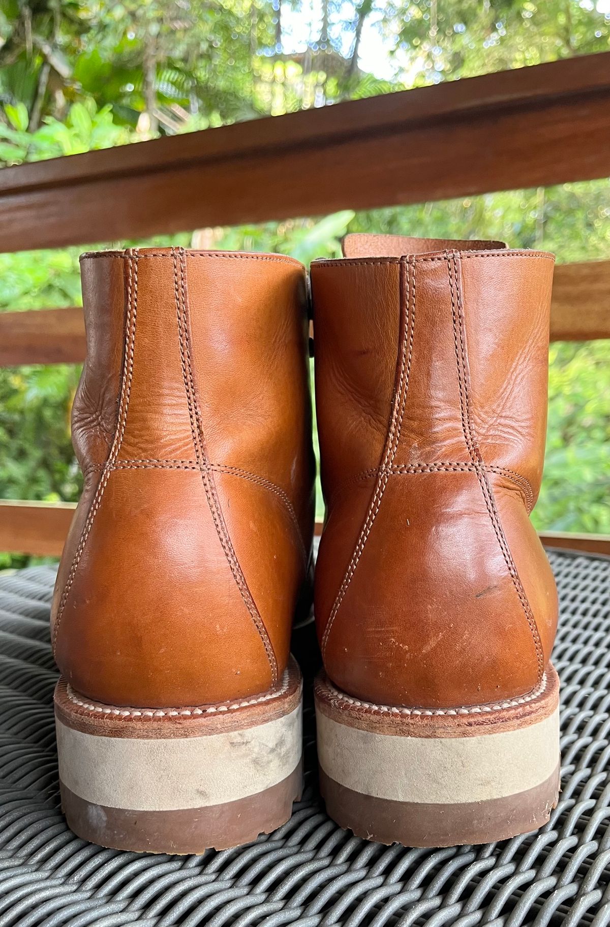 Photo by raw_indighoul on December 2, 2023 of the Grant Stone Brass Boot in Badalassi Carlo Saddle Tan Minerva.