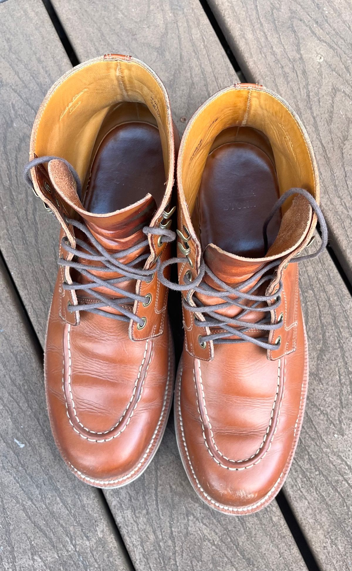 Photo by raw_indighoul on January 4, 2024 of the Grant Stone Brass Boot in Badalassi Carlo Saddle Tan Minerva.