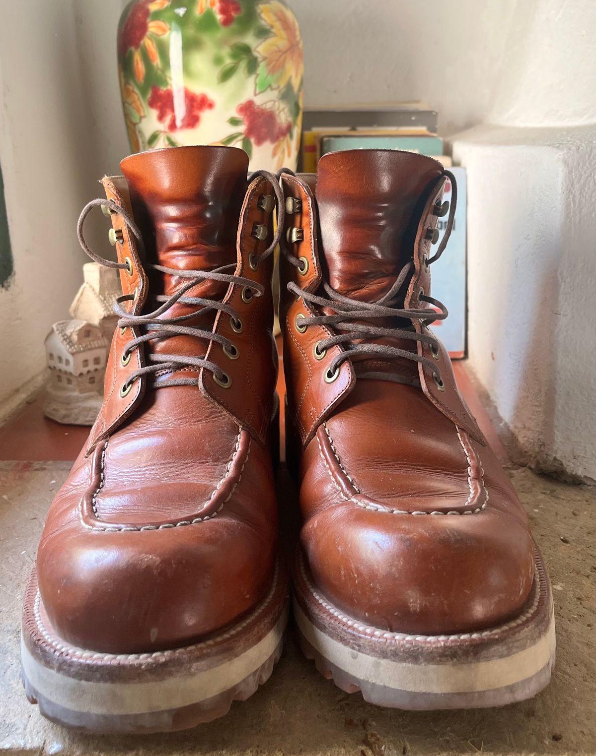 Photo by raw_indighoul on March 5, 2024 of the Grant Stone Brass Boot in Badalassi Carlo Saddle Tan Minerva.
