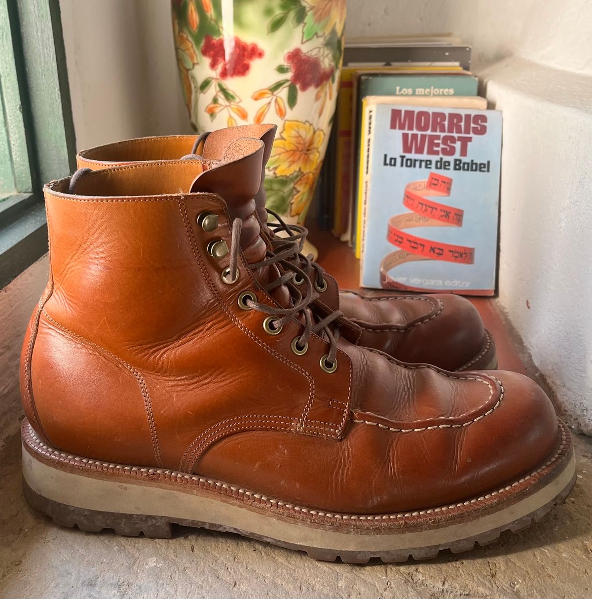 Photo by raw_indighoul on March 5, 2024 of the Grant Stone Brass Boot in Badalassi Carlo Saddle Tan Minerva.