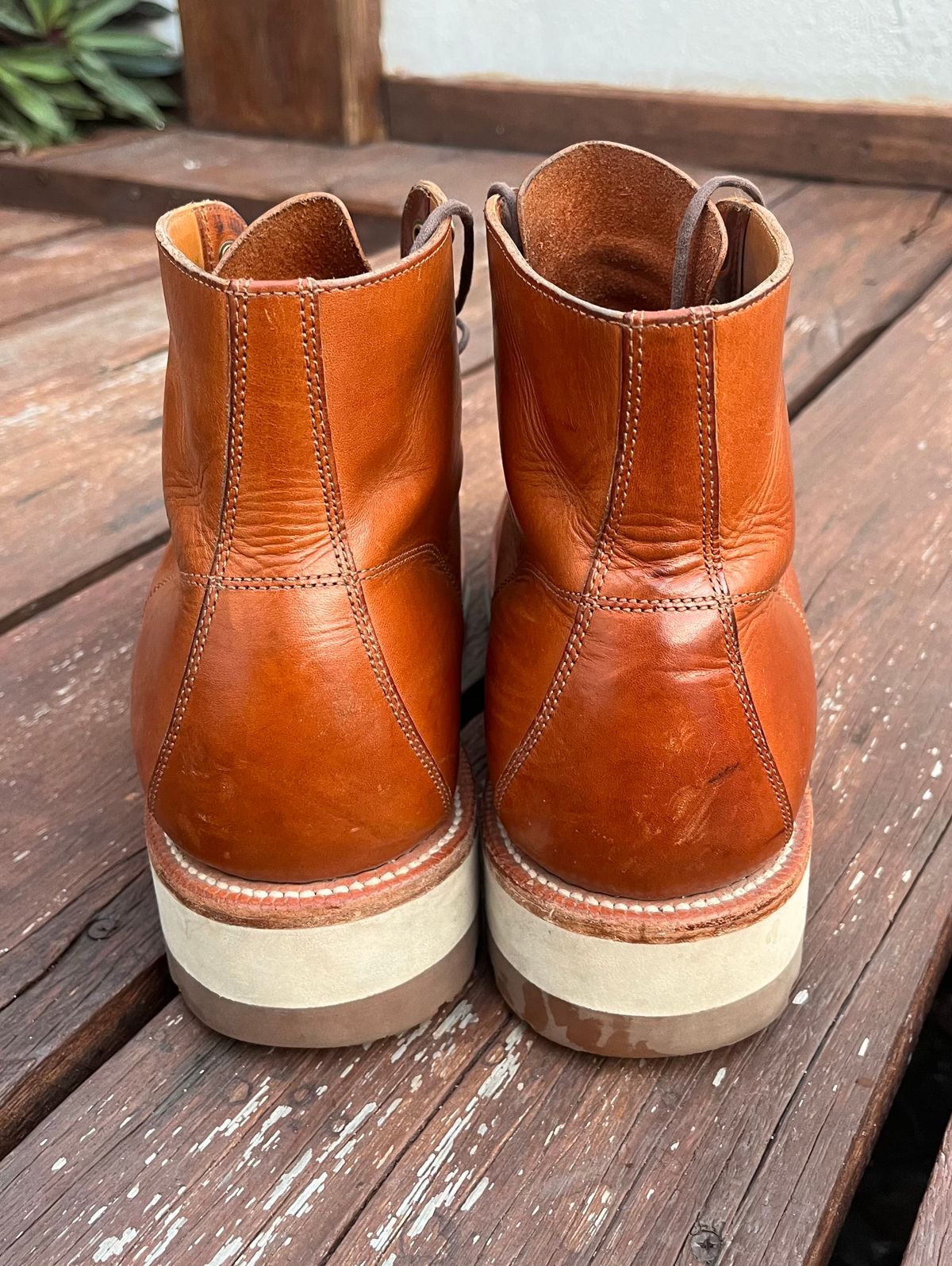 Photo by raw_indighoul on April 5, 2024 of the Grant Stone Brass Boot in Badalassi Carlo Saddle Tan Minerva.