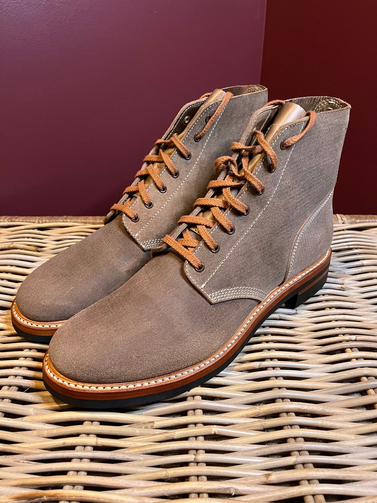 Photo by raw_indighoul on September 27, 2024 of the John Lofgren M-43 Service Shoes in Horween Natural Chromexcel Roughout.