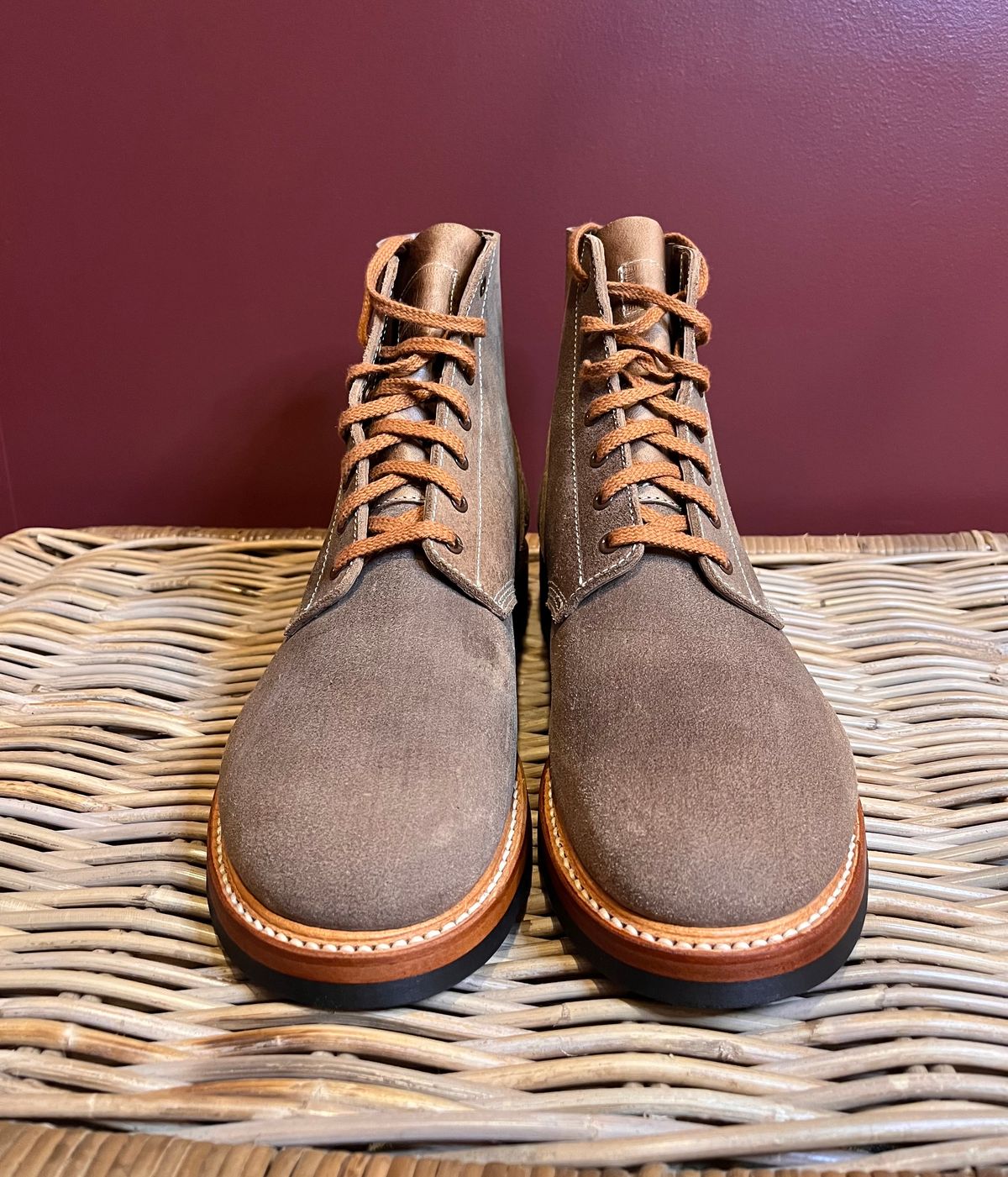 Photo by raw_indighoul on October 1, 2024 of the John Lofgren M-43 Service Shoes in Horween Natural Chromexcel Roughout.