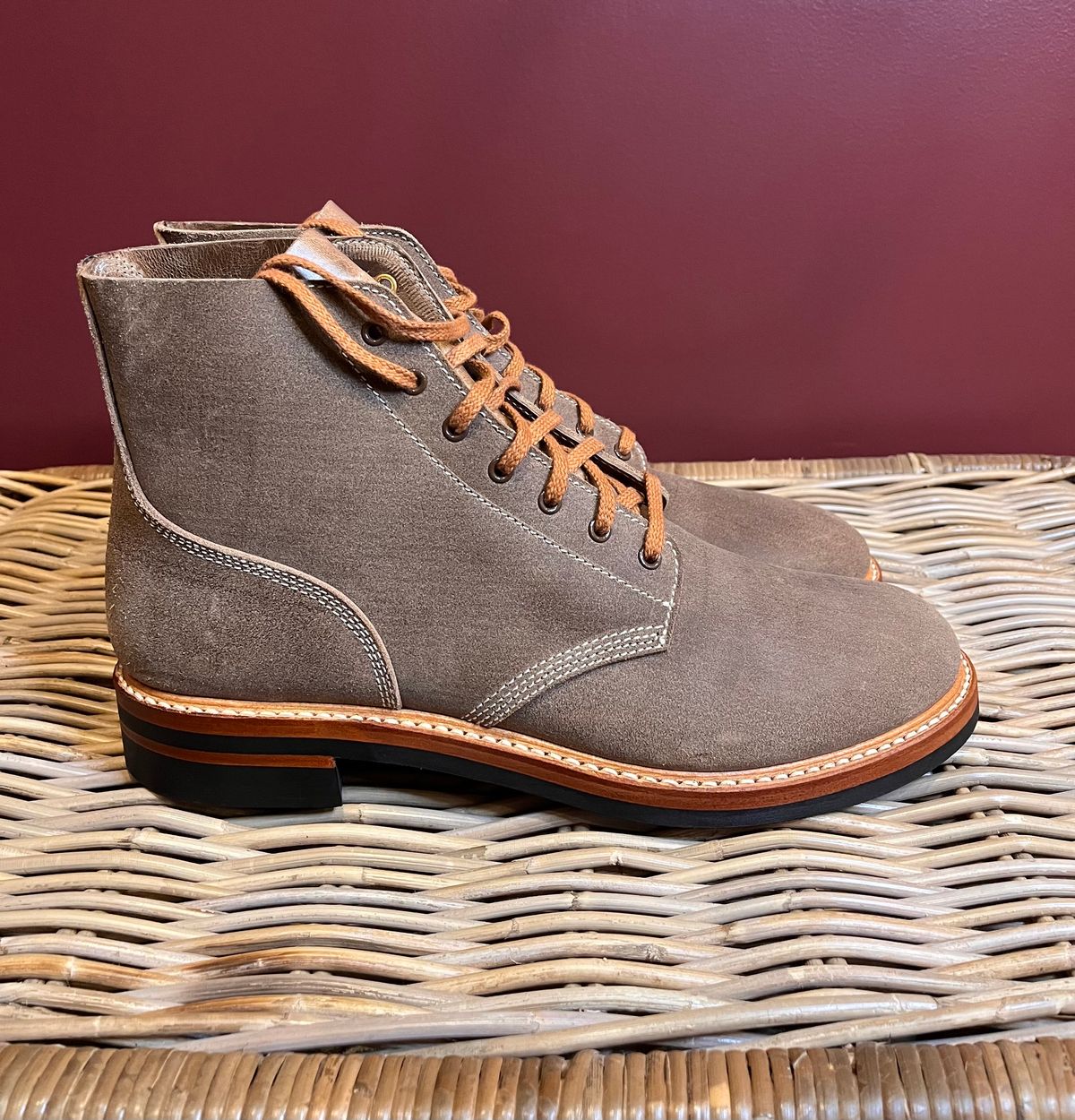 Photo by raw_indighoul on October 1, 2024 of the John Lofgren M-43 Service Shoes in Horween Natural Chromexcel Roughout.