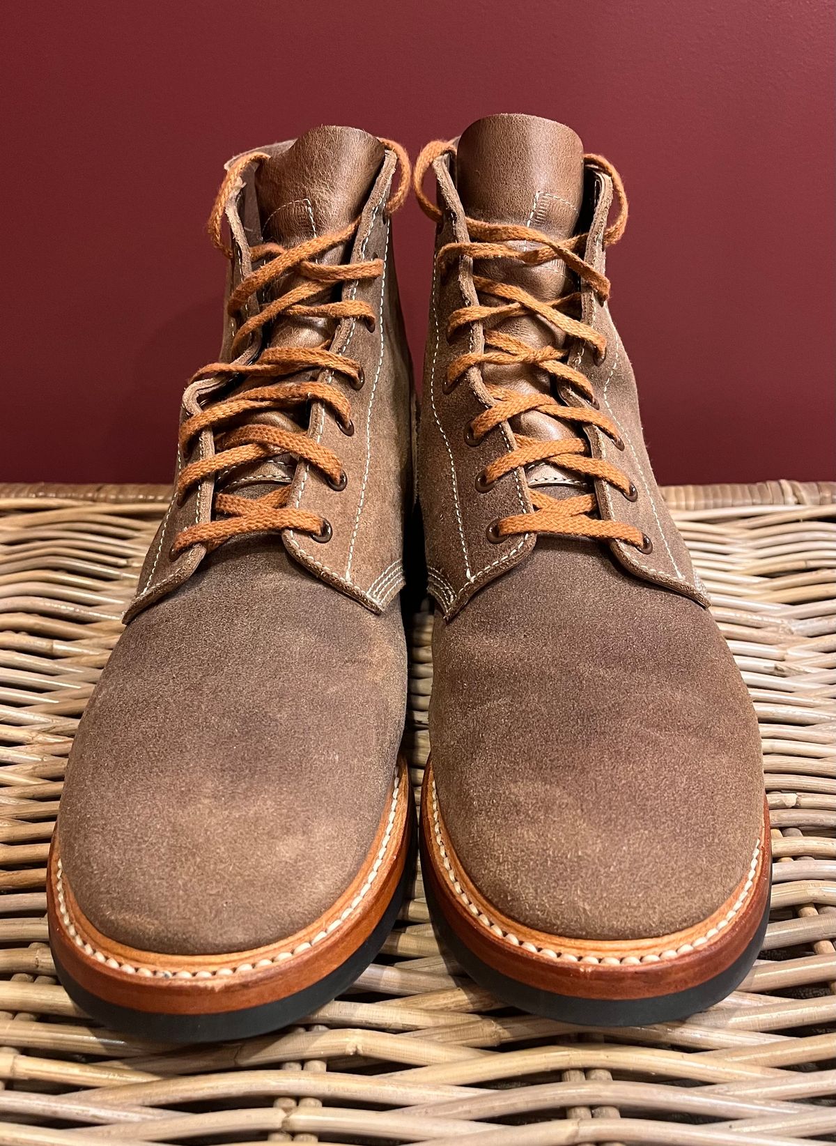 Photo by raw_indighoul on November 4, 2024 of the John Lofgren M-43 Service Shoes in Horween Natural Chromexcel Roughout.