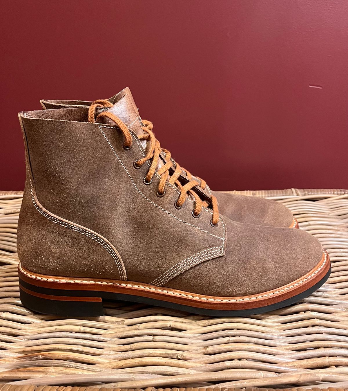 Photo by raw_indighoul on November 4, 2024 of the John Lofgren M-43 Service Shoes in Horween Natural Chromexcel Roughout.