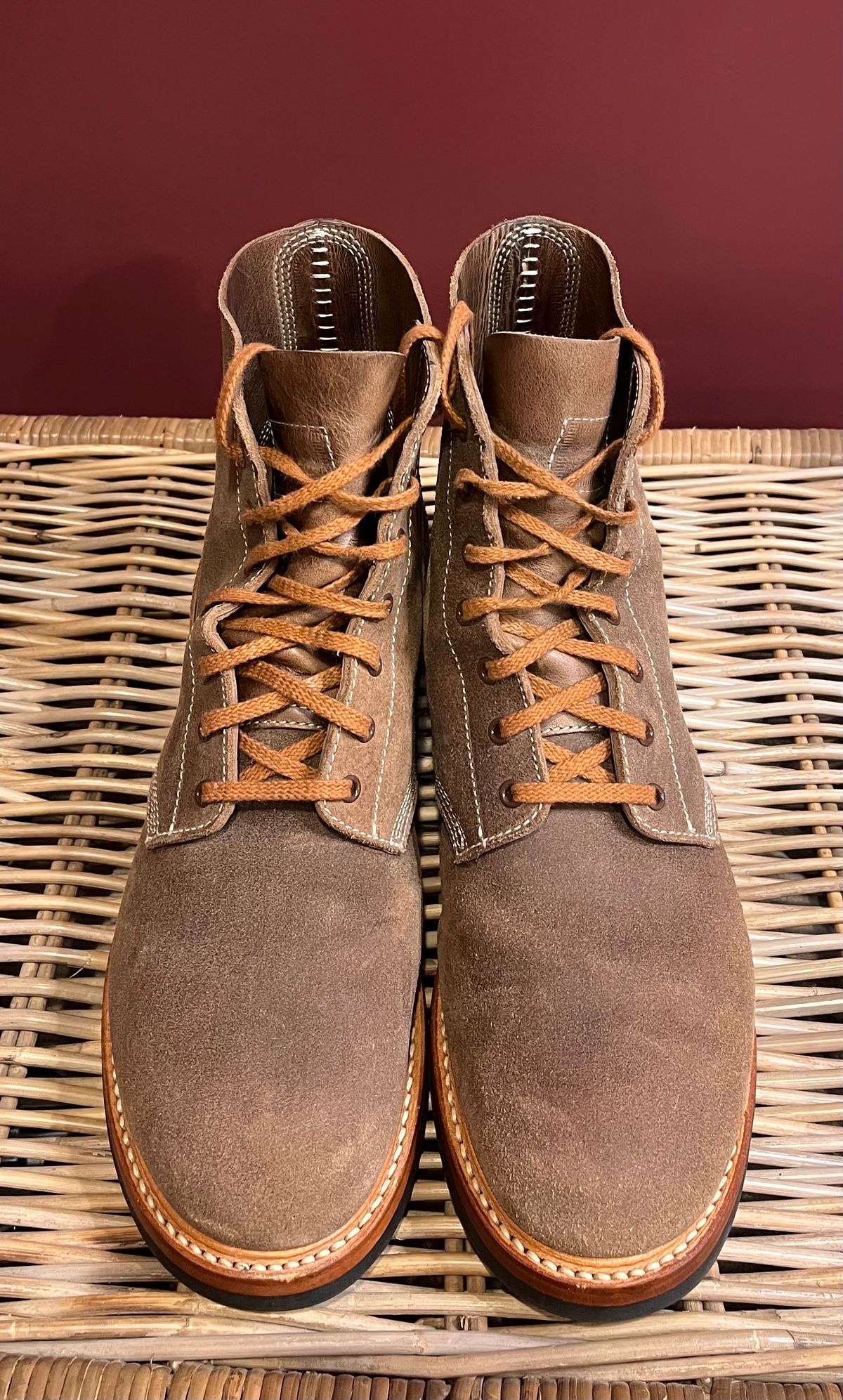 Photo by raw_indighoul on November 4, 2024 of the John Lofgren M-43 Service Shoes in Horween Natural Chromexcel Roughout.