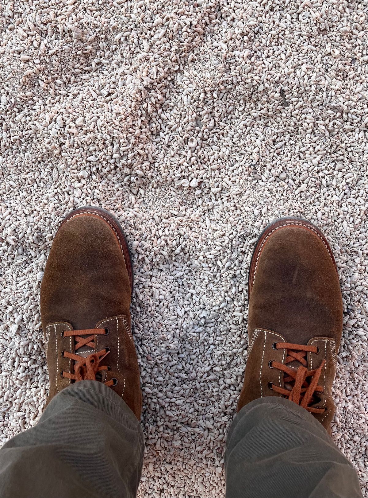 Photo by raw_indighoul on January 4, 2025 of the John Lofgren M-43 Service Shoes in Horween Natural Chromexcel Roughout.