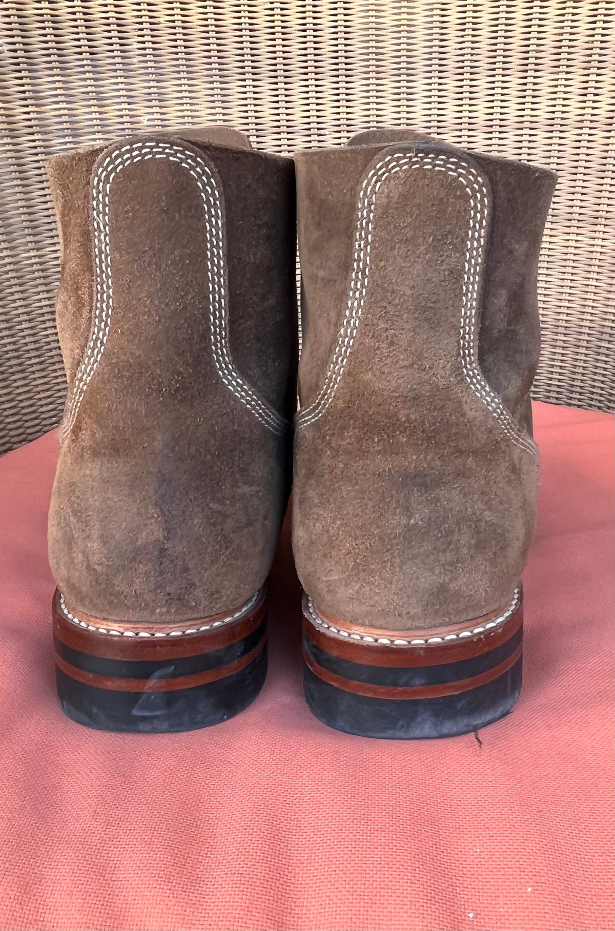 Photo by raw_indighoul on January 4, 2025 of the John Lofgren M-43 Service Shoes in Horween Natural Chromexcel Roughout.