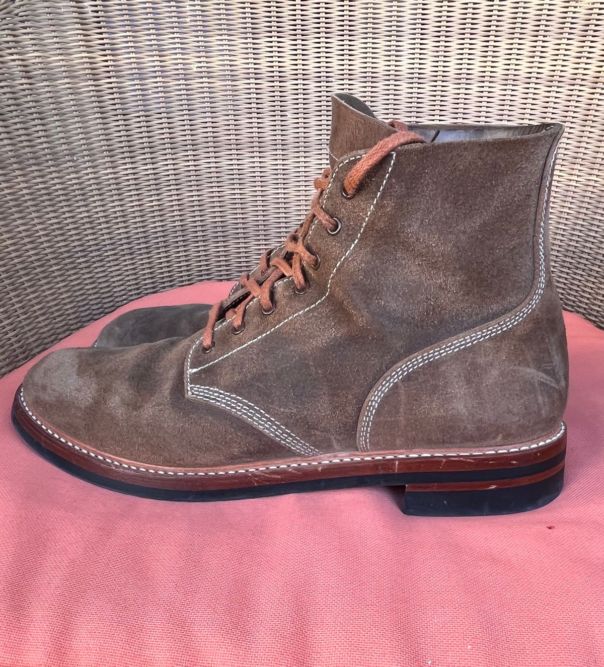 Photo by raw_indighoul on January 4, 2025 of the John Lofgren M-43 Service Shoes in Horween Natural Chromexcel Roughout.