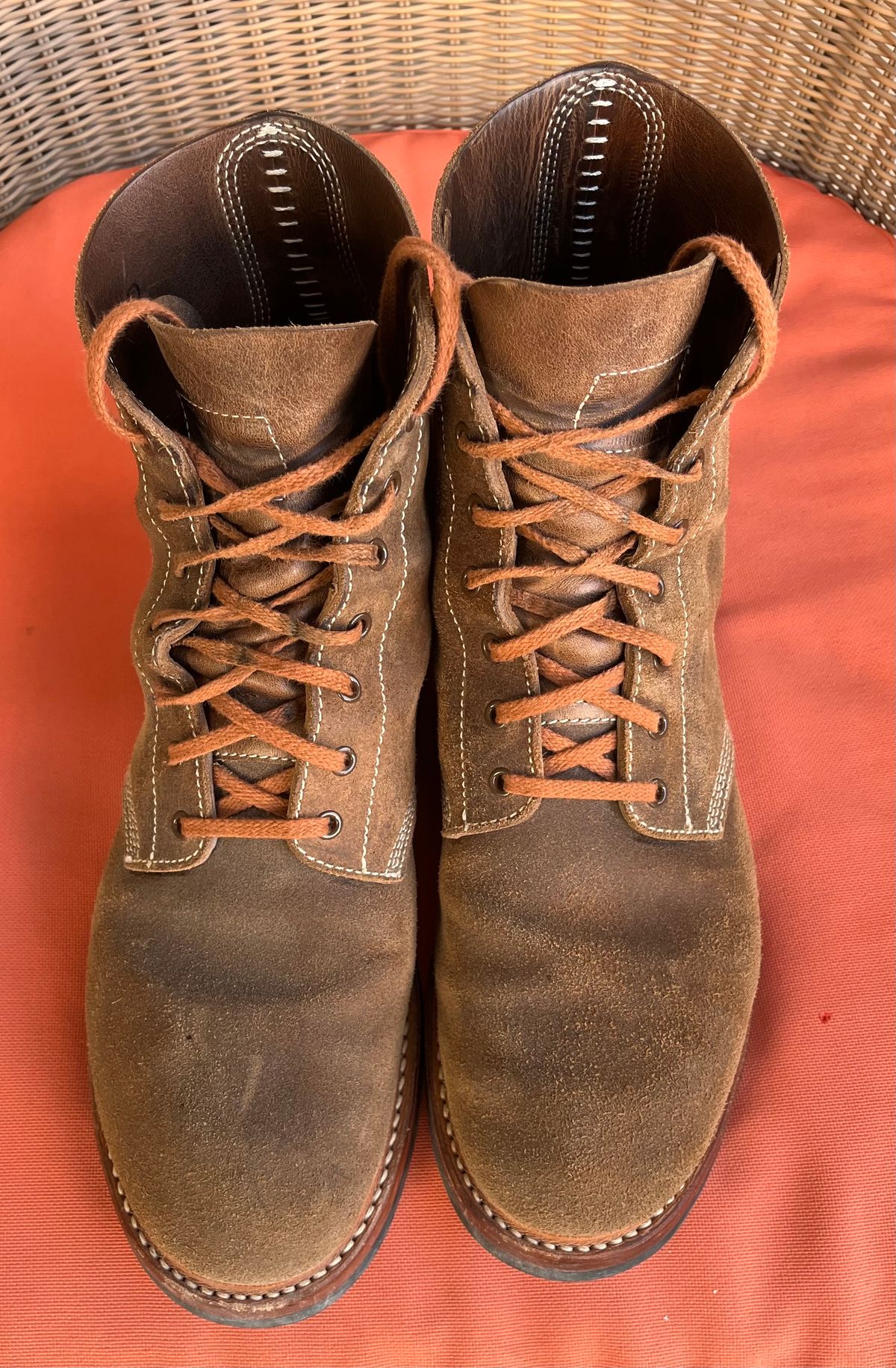Photo by raw_indighoul on January 4, 2025 of the John Lofgren M-43 Service Shoes in Horween Natural Chromexcel Roughout.