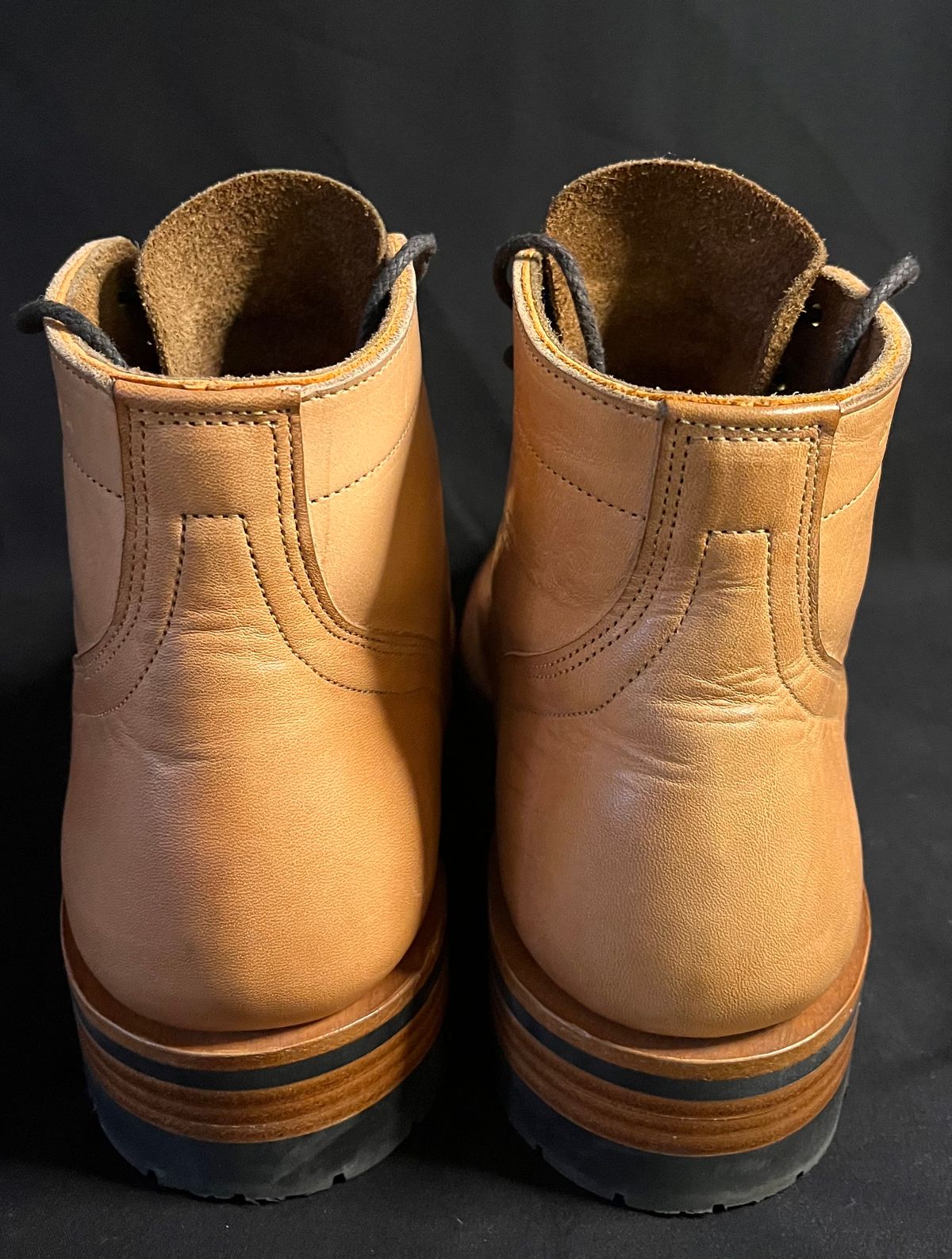 Photo by raw_indighoul on December 5, 2025 of the Bordon Wanes in Wickett & Craig Natural Veg Tan.