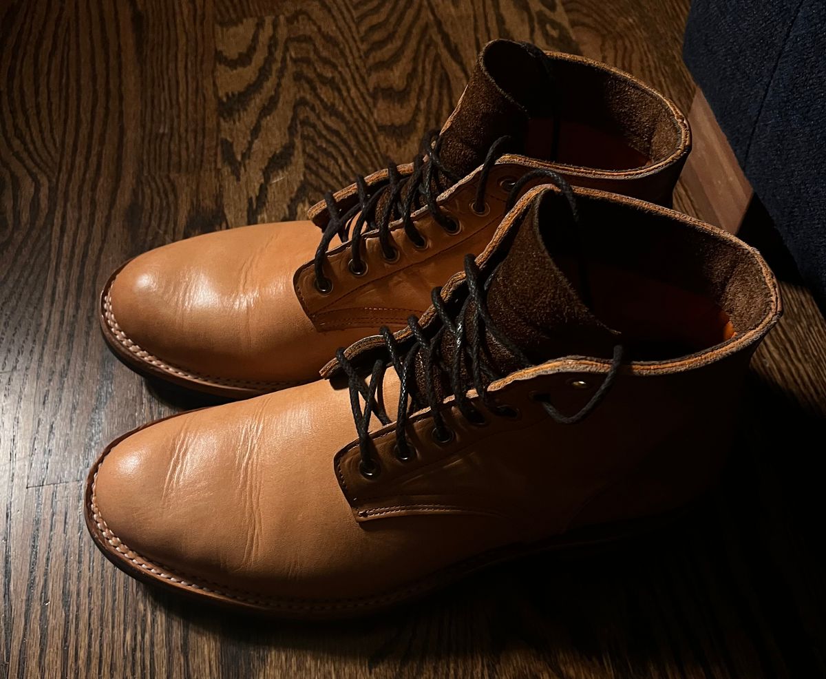 Photo by raw_indighoul on January 5, 2026 of the Bordon Wanes in Wickett & Craig Natural Veg Tan.