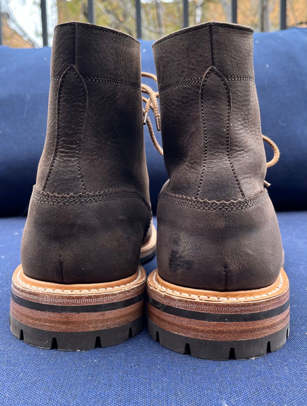 Photo by raw_indighoul on November 3, 2023 of the Tricker's x Division Road Dean Boot in C.F. Stead Bronze Unicorn Elk.