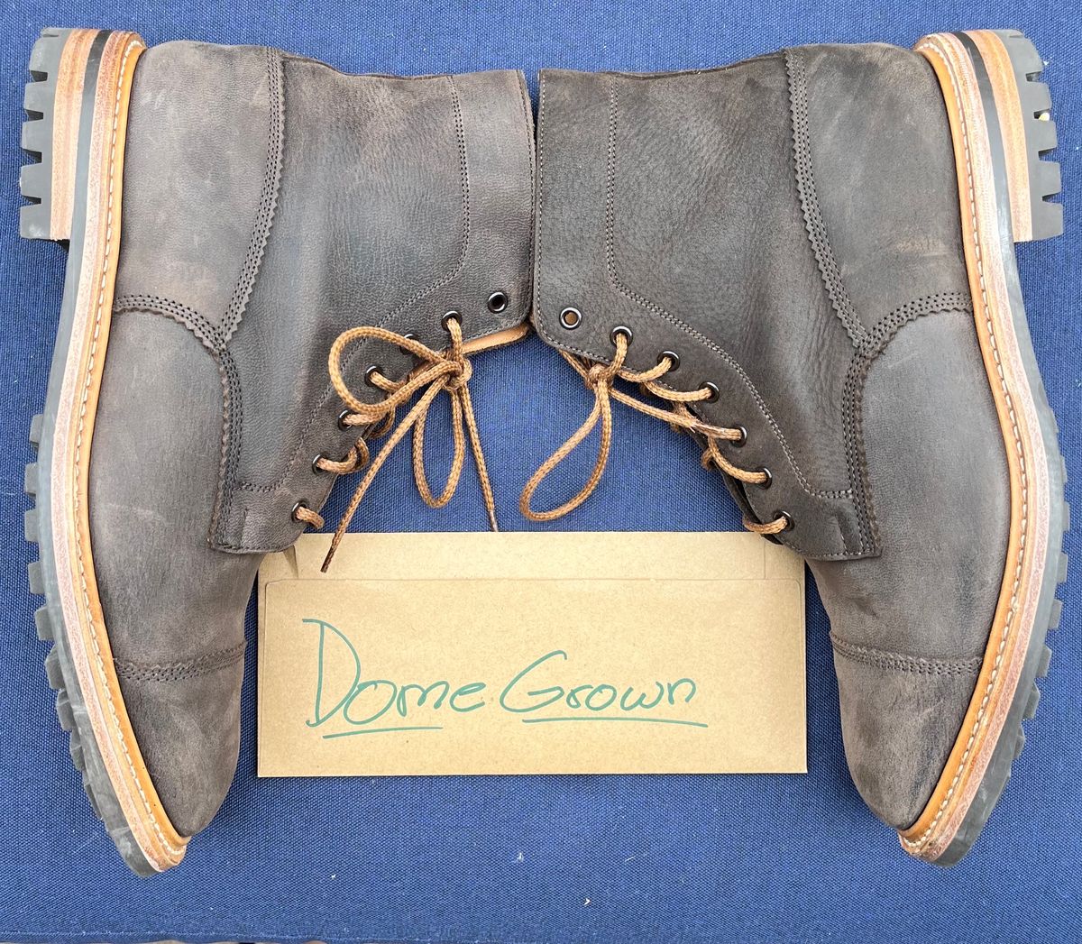 Photo by raw_indighoul on November 3, 2023 of the Tricker's x Division Road Dean Boot in C.F. Stead Bronze Unicorn Elk.