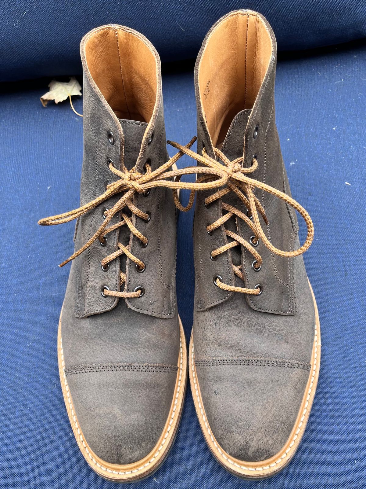 Photo by raw_indighoul on November 3, 2023 of the Tricker's x Division Road Dean Boot in C.F. Stead Bronze Unicorn Elk.