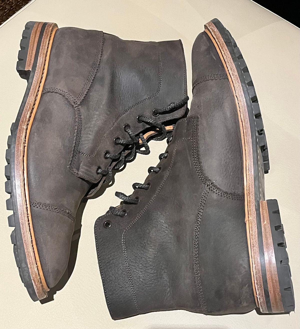 Photo by raw_indighoul on December 6, 2023 of the Tricker's x Division Road Dean Boot in C.F. Stead Bronze Unicorn Elk.