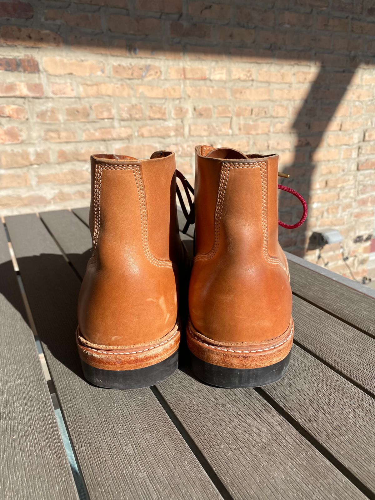 Photo by raw_indighoul on February 5, 2023 of the Oak Street Bootmakers Field Boot in Maryam Natural Horsebutt.