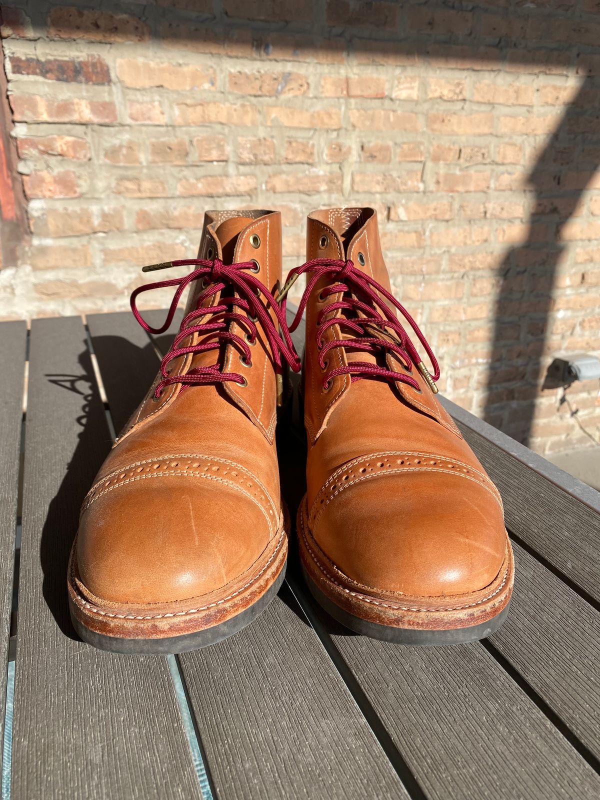 Photo by raw_indighoul on February 5, 2023 of the Oak Street Bootmakers Field Boot in Maryam Natural Horsebutt.