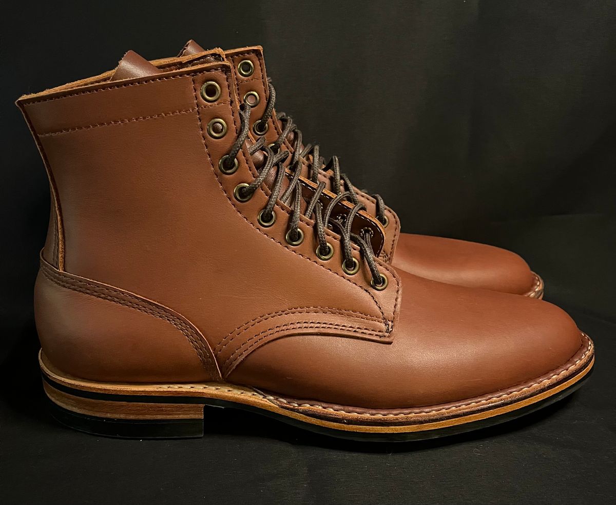 Photo by raw_indighoul on September 7, 2025 of the White's MP-Sherman Plain Toe in Seidel Red Dog Oil Tan.