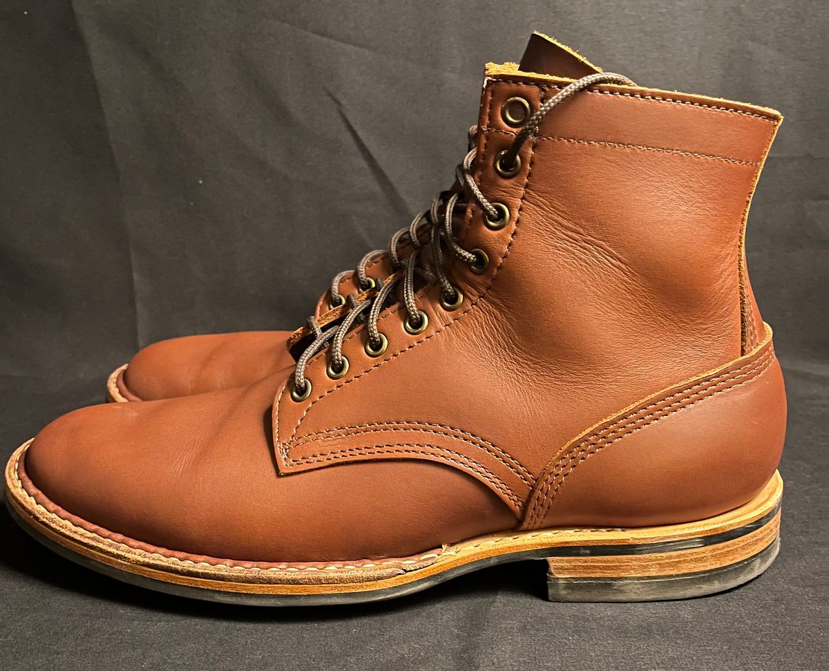 Photo by raw_indighoul on November 6, 2025 of the White's MP-Sherman Plain Toe in Seidel Red Dog Oil Tan.