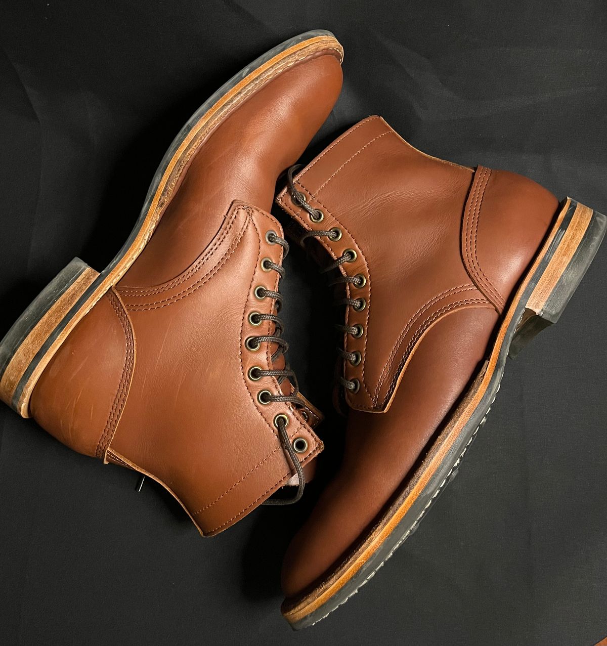 Photo by raw_indighoul on November 6, 2025 of the White's MP-Sherman Plain Toe in Seidel Red Dog Oil Tan.