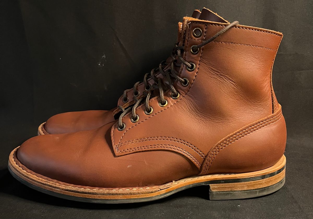 Photo by raw_indighoul on December 5, 2025 of the White's MP-Sherman Plain Toe in Seidel Red Dog Oil Tan.