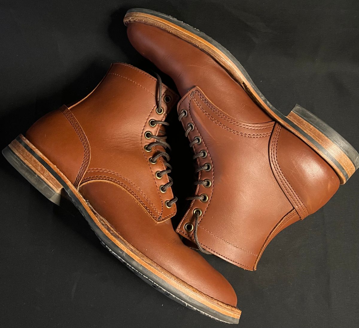 Photo by raw_indighoul on December 5, 2025 of the White's MP-Sherman Plain Toe in Seidel Red Dog Oil Tan.