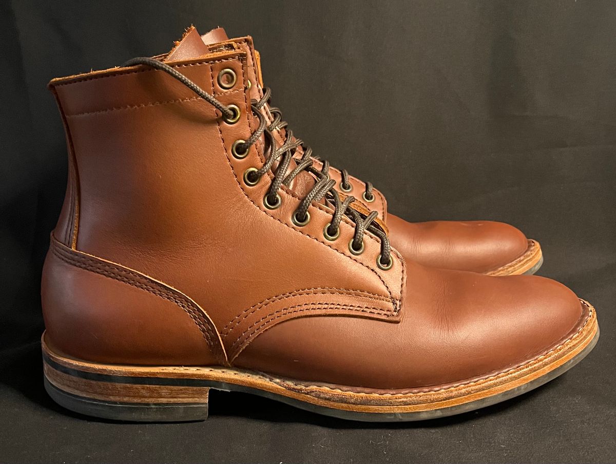 Photo by raw_indighoul on December 5, 2025 of the White's MP-Sherman Plain Toe in Seidel Red Dog Oil Tan.