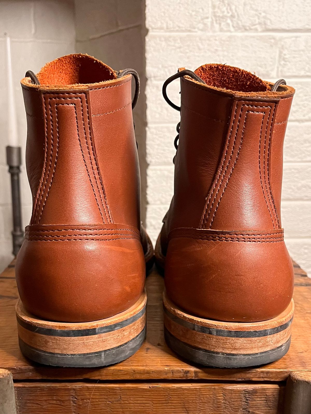 Photo by raw_indighoul on January 6, 2026 of the White's MP-Sherman Plain Toe in Seidel Red Dog Oil Tan.