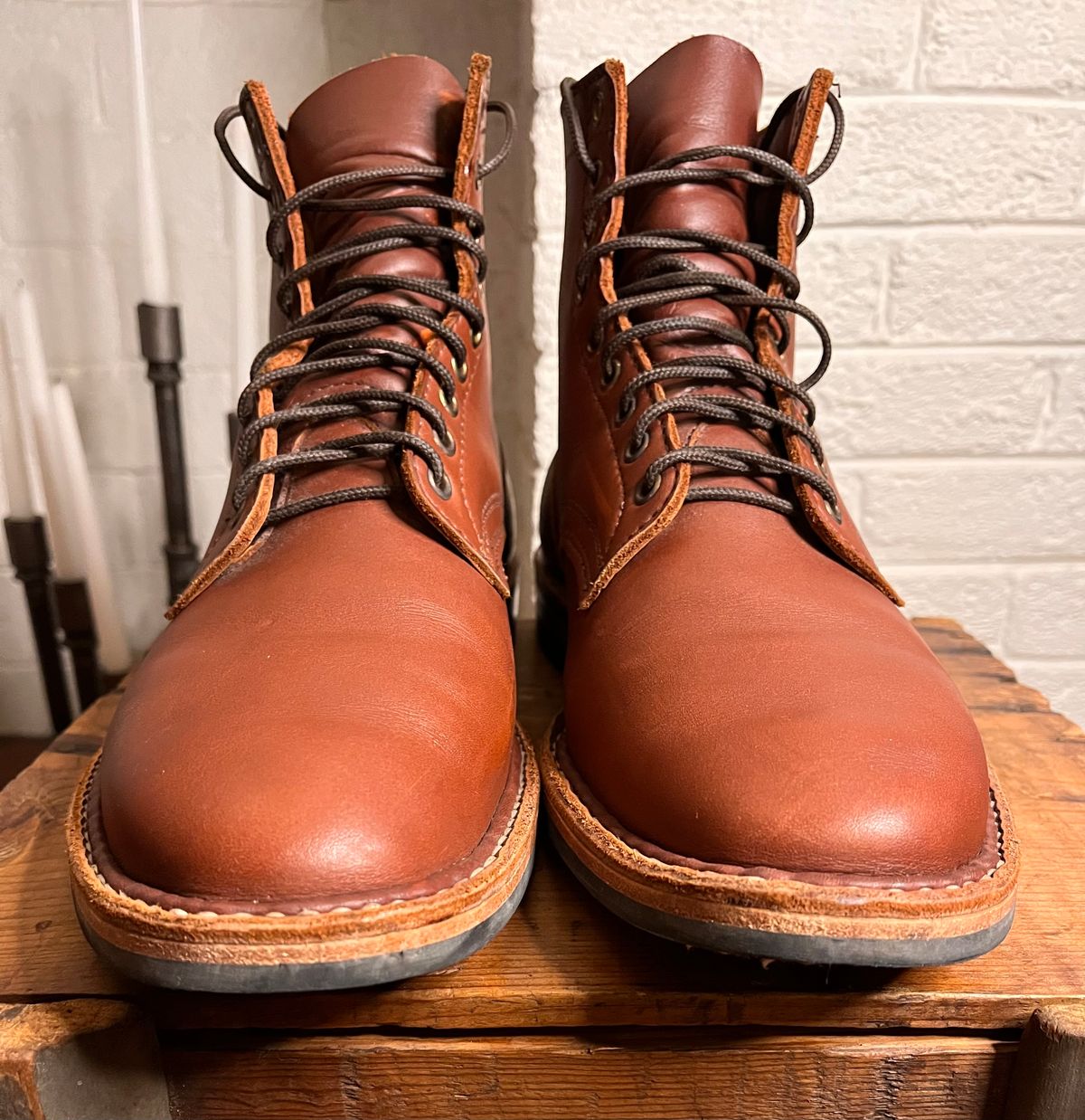 Photo by raw_indighoul on January 6, 2026 of the White's MP-Sherman Plain Toe in Seidel Red Dog Oil Tan.