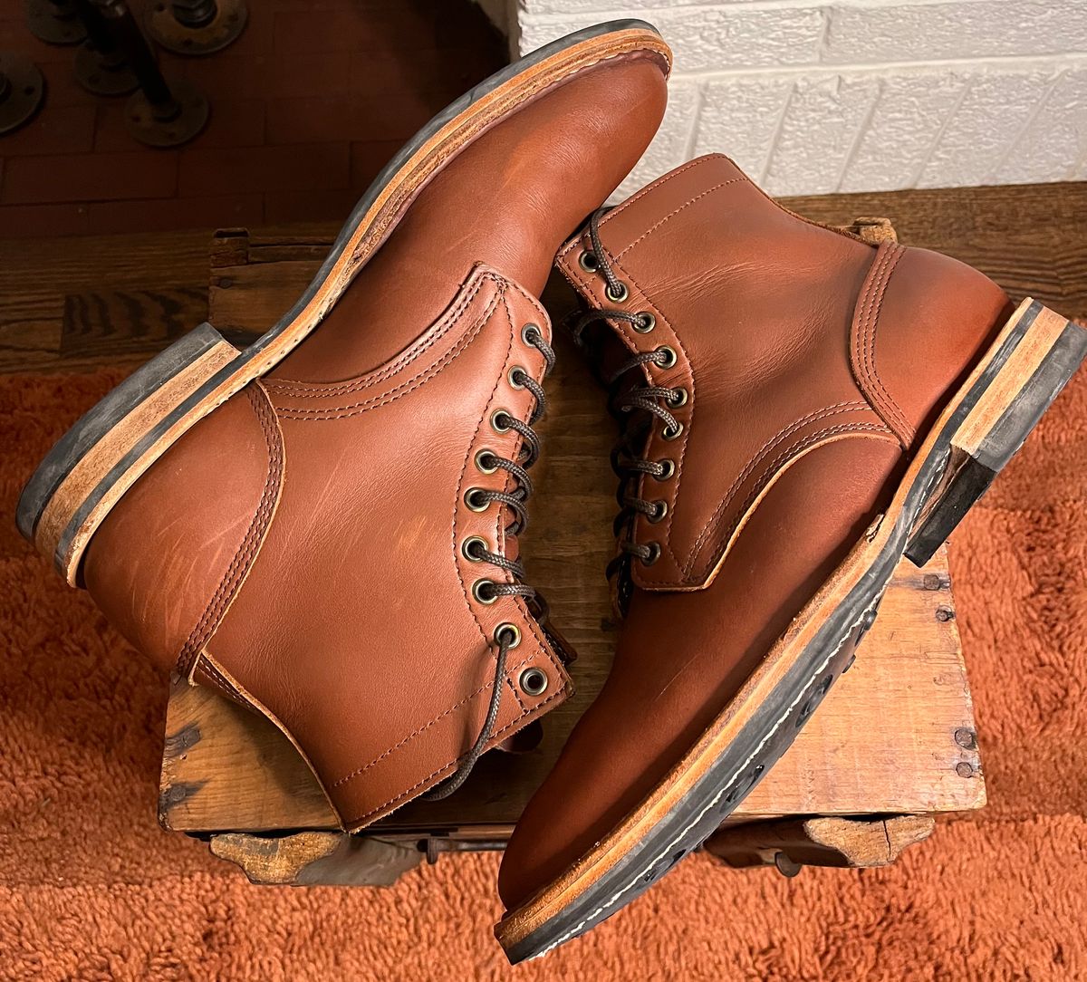 Photo by raw_indighoul on January 6, 2026 of the White's MP-Sherman Plain Toe in Seidel Red Dog Oil Tan.