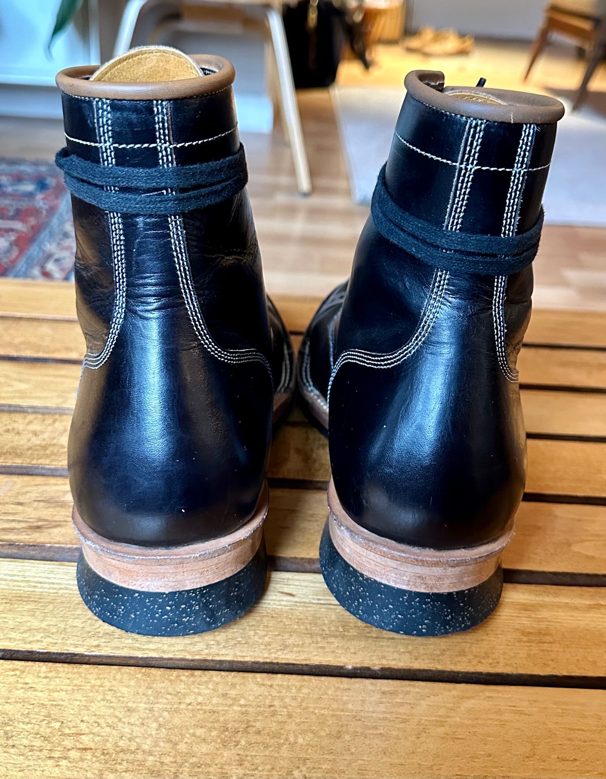 Photo by old_walrus on December 3, 2022 of the Monroe 19927 in Malayan Black Hand-Dyed Natural Veg Tan.