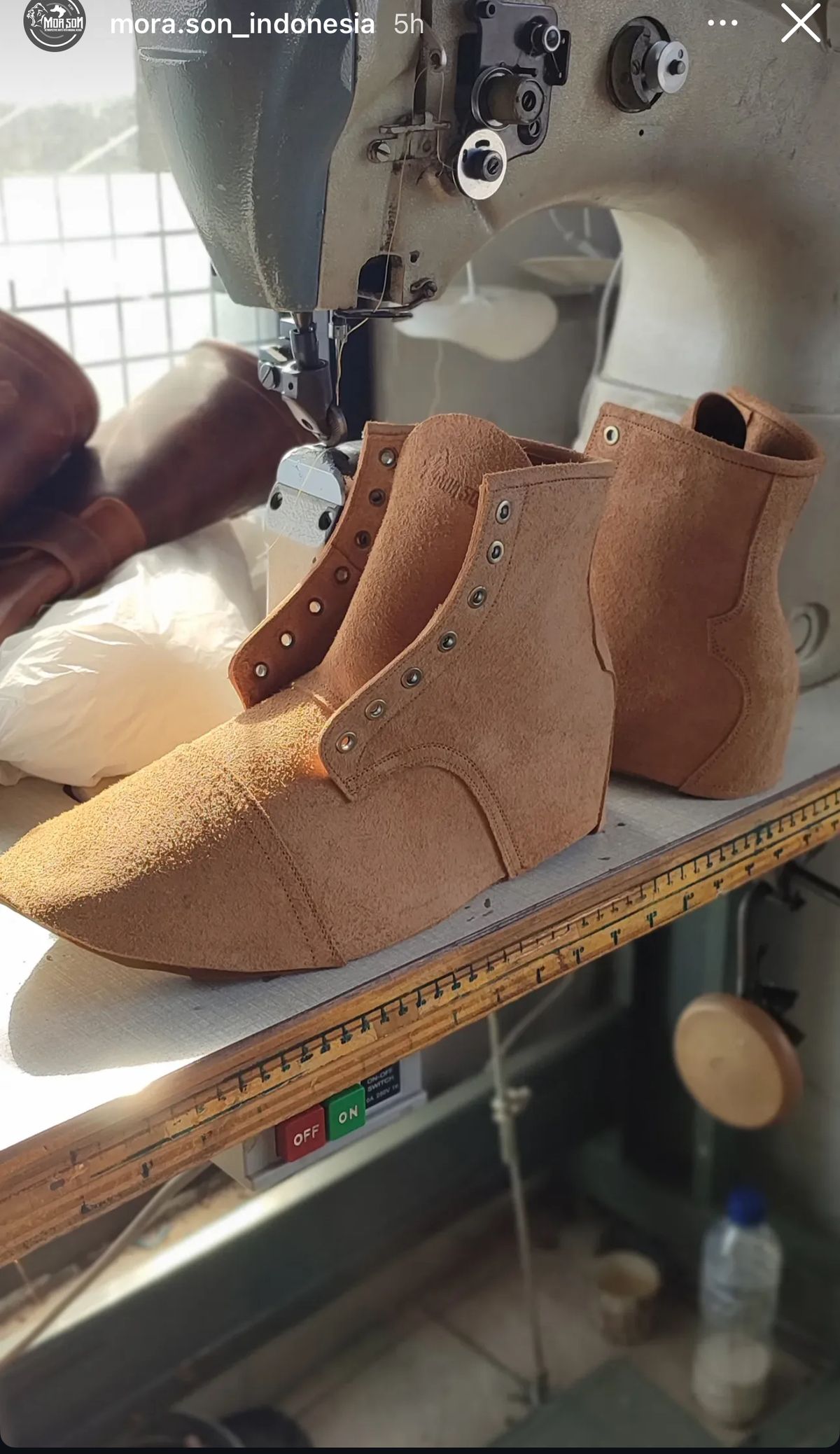 Photo by old_walrus on September 14, 2025 of the Mora Son Shoes De Brazza in Indonesian CH Dark Havana - Roughout.